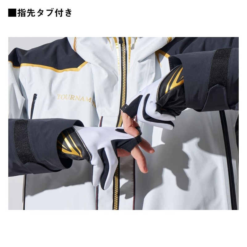 Daiwa DG-1024TW Men's Gloves, Light Gray, M