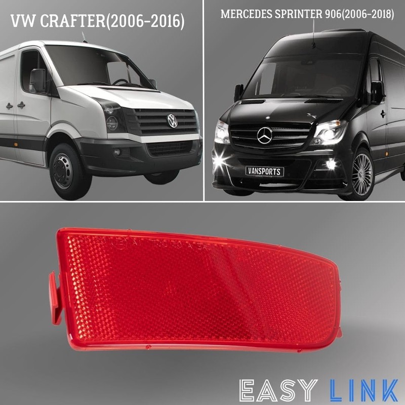 Easy Link Reflector Right Bumper Rear Reflector Compatible with Mercedes
