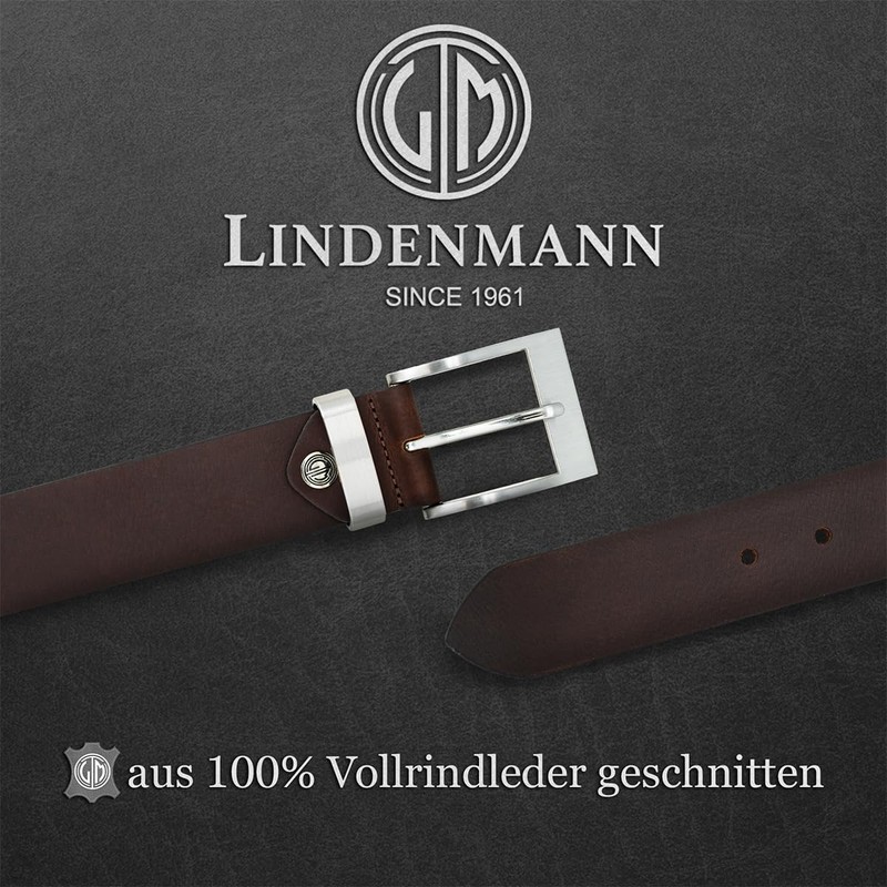 LINDENMANN Men's Leather Belt 40 mm Wide Belt Full Cowhide