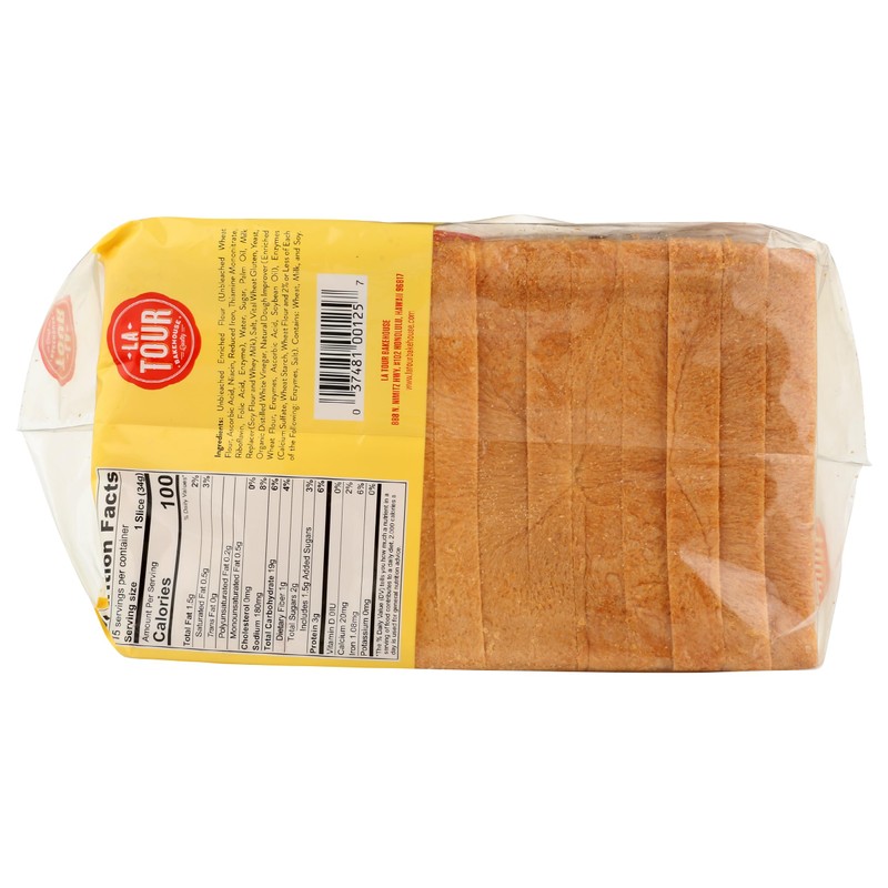 LA TOUR BAKEHOUSE Japanese Style White Bread, 18 OZ