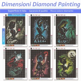 KEYRANKE® 6 Kit 5D DIY Diamond Painting Kit Completo, Anime Pittura Diamante Fai Da Te, Principessa Kit Pittura Diamante Con Numeri, Decorazione Per Casa ParetiP Idea Regalo