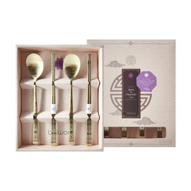 Balwoo Flying Crane Pattern Design Korean Style Sticky Rice Spoon Chopsticks Set 304 Stainless Titanium Plating Steel Soup Spoon Ramen Chopsticks Flatware (2)