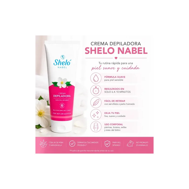 Crema Depiladora Shelo Nabel Piel Sensible 250ml Bikini