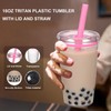 CJWLKJ Tritan Plastic Tumbler with Lid and Straw, 16oz Premium