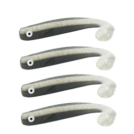 ZANDERKANT - Fishing Lure - Rubber Fish - Mega Kauli - 2 Packs of 2 - Smoke Glitter - 16 cm - Gripper 6/0 - Floating