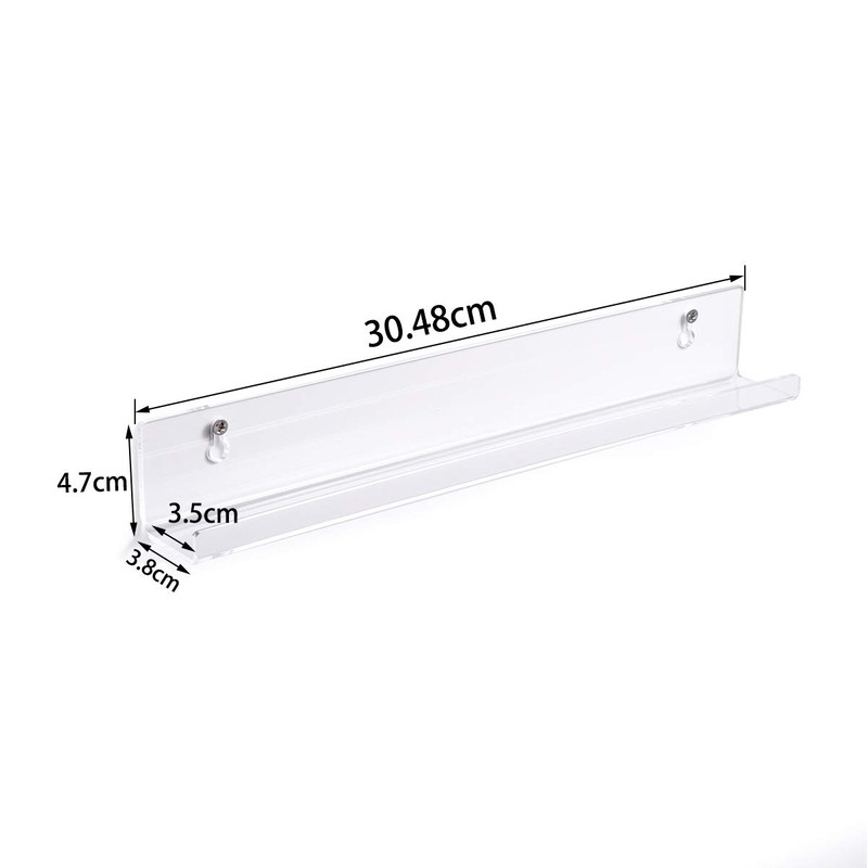 NIUBEE Clear Record Rack, Acrylic Wall Mount Record Shelf, Set
