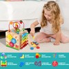 HELLOWOOD 8-in-1 Wooden Activity Cube for Kids, Sorting & Stacking