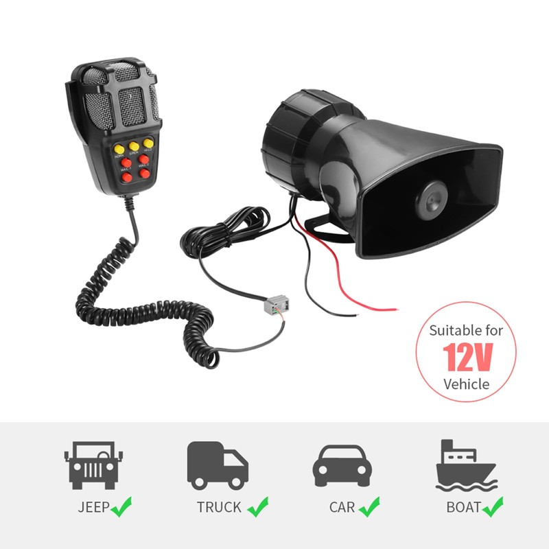 Car Loud Horn siren speaker 12V 115DB 7 Tone Sound