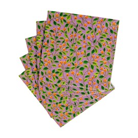 Caspari Berries and Leaves Paper Cocktail Napkins in Soft Plum - 20 Per Package