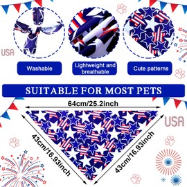 Sadnyy 40 Pcs Memorial Day Dog Bandana Bulk Patriotic American Flag Star Stripe Adjustable Bandana for Dogs 4th of July Puppy Kerchief National Independence Day Red White Blue USA Pet Scarf(L)