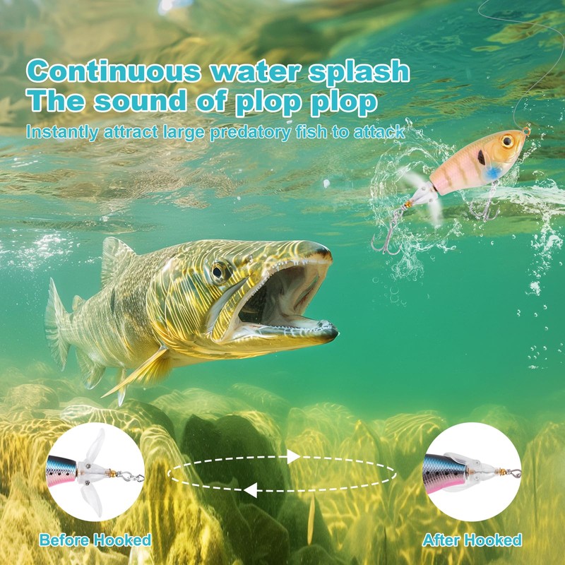 RYACO Top Water Fishing Lures - Floating Swimbait for Bass,