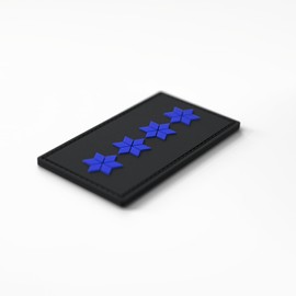 Patch Force - Rank badge police captain (PHM) medium service (mD) - as a badge for police uniform, protective vest, pocket bag, jacket or backpack - 3D rubber Velcro patch
