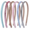 6 Pack Thin Glitter Headbands for Girls, Sparkly Sequin Toddler