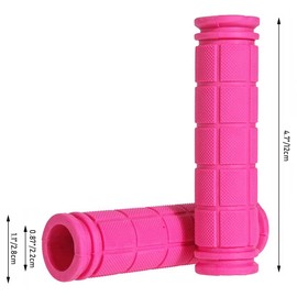 2Pcs Bike Handle Grips for Kids Girls Boys, Non-Slip Rubber Mushroom Bicycle Grips for Foldable Mountain Bike Beach Cruiser Razor Scooters Road Bike Tricycle BMX MTB Cycling Replacement Parts(Pink)