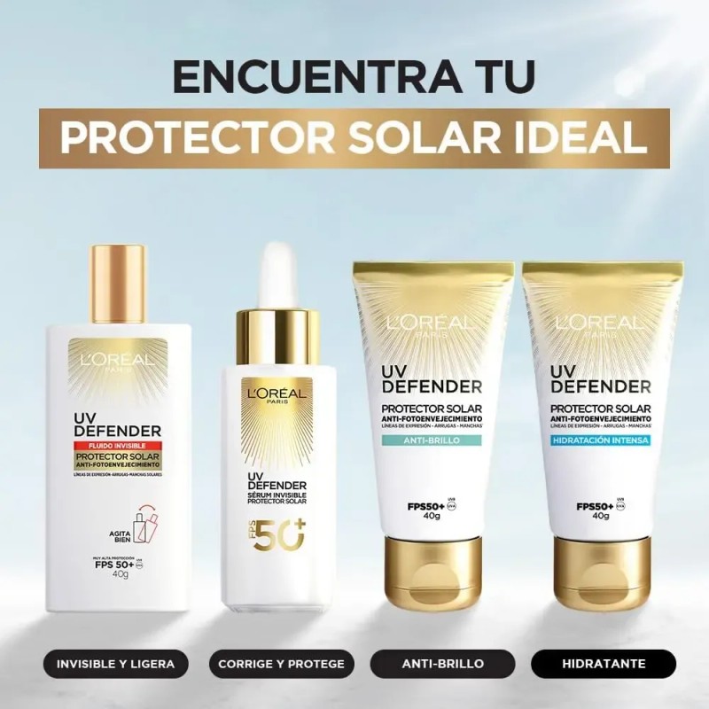 L'Oreal Paris UV Defender Sérum Invisible Protector Solar Diario FPS50+
