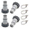 HongFuFu 4 Pack Pool Hose Adapter with 4 PCS Clamps,
