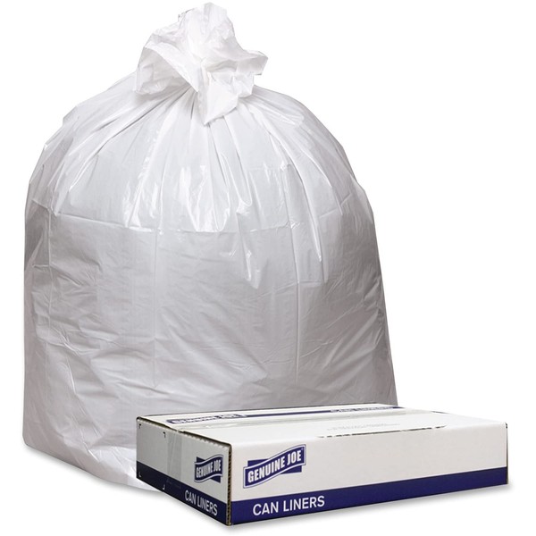 Genuine Joe 3339W Trash Can Liners, Hvy-Dty, 0.9mil, 33-Inch x39-Inch