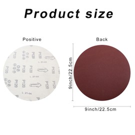 FEIHU Pack of 30 Velcro Sandpaper 225 mm Diameter Sanding Discs 225 mm Grit P40,80,120,180,240,320 for Drywall Sanders, Disc Sander