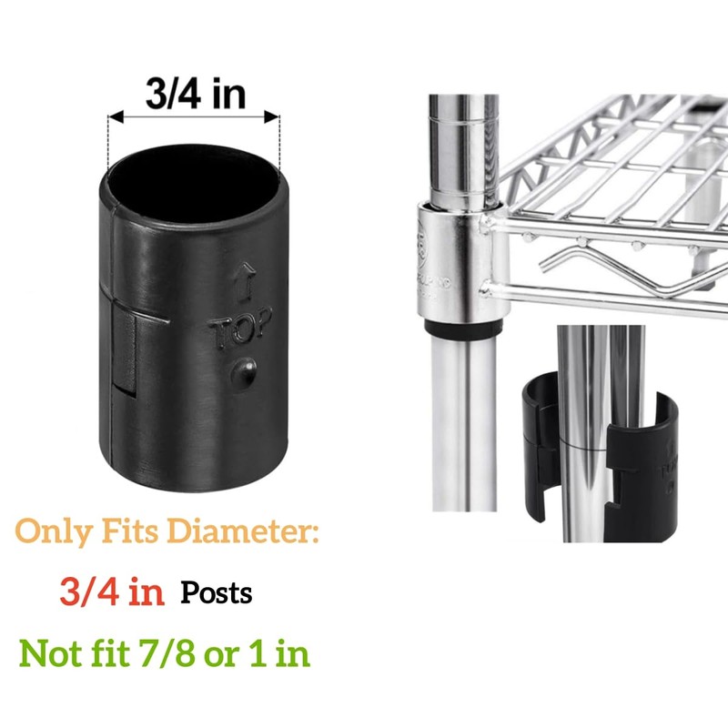 12 Pairs Wire Shelving Shelf Lock Clips for 3/4 Inch