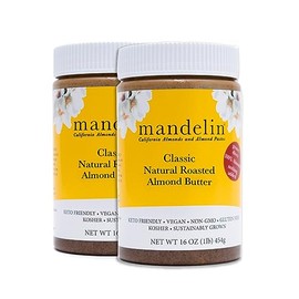 Pure Natural Almond Butter 2 lb / 32 oz - Single ingredient freshly dry roasted almonds, nothing added, pure plant based protein, Non-GMO, Gluten Free, Kosher, ideal for Keto, Paleo, and Vegan lifestyles