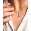 Calliora Birthstone Cross Necklace for Women, 925 Sterling Silver Heart