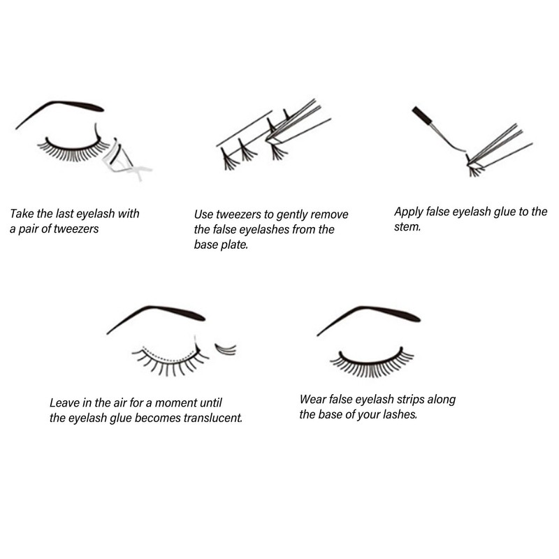 Kit de Extensión de Pestañas DIY, 120 Piezas en Racimos,