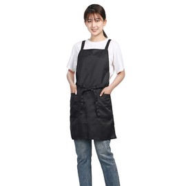 Magarido Children's School Apron, Simple, (Short/Black/Black) (2 Types to Choose Length)