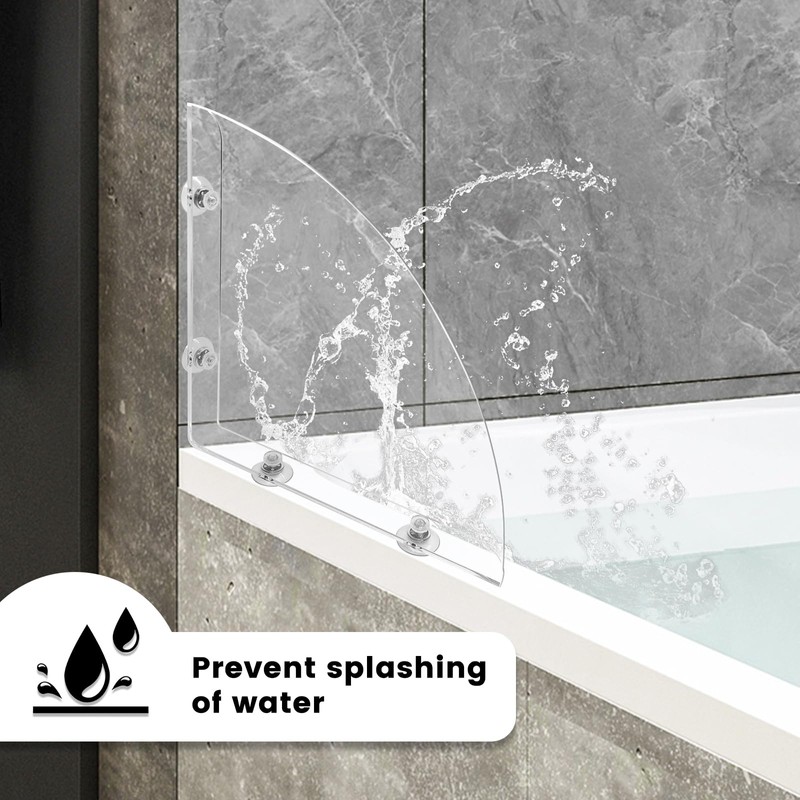 Daily Treasures 2Pcs Removable 10.6"x10.6" Large Shower Splash Guard with