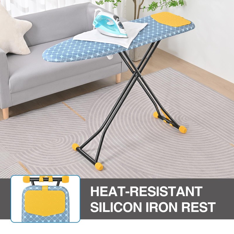 APEXCHASER Ironing Board with Iron Rest, Compact and Space Saver