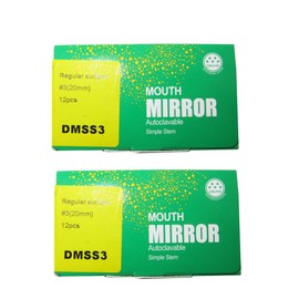 Osung Dental Simple Stem Plain Surface Mouth Mirror #3, 12 pcs/box, Pack of 2 - DMSS3