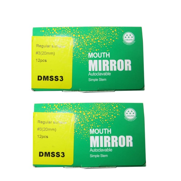Osung Dental Simple Stem Plain Surface Mouth Mirror #3, 12