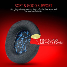 Krone Kalpasmos Professional Arctis 7 Ear Pads - Blue Breathable Fabric Replacement Ear Pads for SteelSeries Arctis 1/Pro/3/5/7/7+/7p/7X/9, Prime All Models Wireless Headset