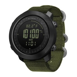 AVTREK Men's Outdoor Sport Digital Wrist Watch Multifunctional Smart Watch Swimming Military Army Watches Altimeter Barometer Compass Waterproof 50m - Color: Green