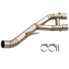 Unbranded For Yamaha YZF R1 R1M 2015-2022 MT-10 Exhaust System Mid Link Pipe 61mm Muffler