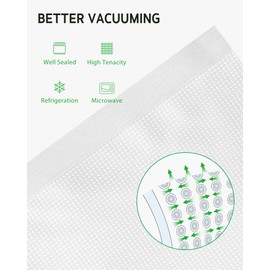 Syntus Vacuum Sealer Bags for Food, 100 Count Quart 8" x 12" Commercial Grade PreCut Bag, BPA Free Food Vac Bags for Storage, Meal Prep or Sous Vide