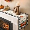 Artscope Pumpkin Bow Buffalo Plaid Fall Table Runner,Thanksgiving Holiday Kitchen