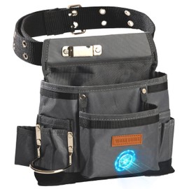 VIDAR TOOLS Small Tool Belt Pouches,Tool Belts for men,magnetic tool belt,11-Pockets,Electrician Construction,Carpentry.Heavy Duty nylon belt with metal buckle.1680D Oxford.