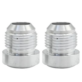 Zreneyfex 2Pcs 10AN Male Flare Weld in Bung Fittings Hose Adapter Male Weld in Bung Fittings Hose Adapter for Oil Pan Valve Cover Fuel Tank Fuel Oil Hose Tank Aluminum