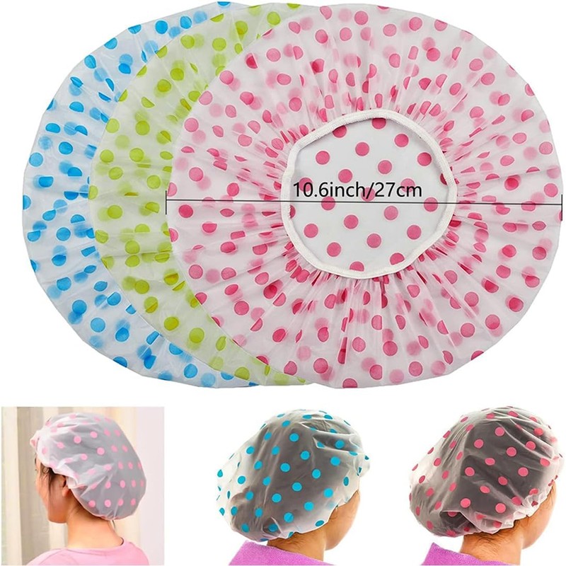3pz Gorra de Baño Impermeabile Gorros de Ducha para Mujer,