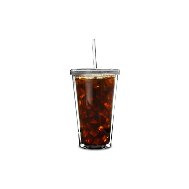 Bar Drinkstuff Double Wall Plastic Cup, 16oz, Pack of 2
