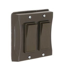 TayMac 5127-2 2-Gang Weatherproof Decorator Switch Cover, Vertical, Bronze