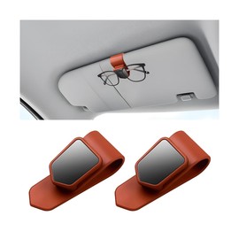 HZEL Sunglasses Holders for Car Sun Visor, 2PCS Vehicle Glasses Hanger Clip, Automotive Interior Eyeglass Ticket Card Clamp Organizer Accessories, Universal for SUV, Sedan, Truck(Orange)