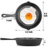 MOZUVE 6 Inch Cast Iron Skillet, Frying Pan with Drip-Spouts,