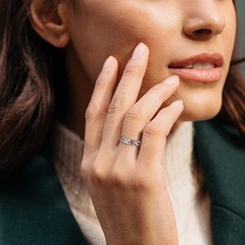 ChicSilver 4mm Silver Celtic Ring for Women Men White Gold Plated Sterling Silver Simple Wedding Band Promise Ring for Her Size 10