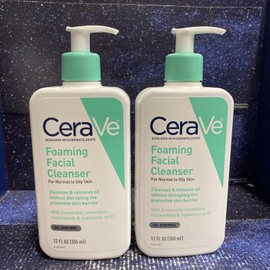 Cerave 2X CeraVe Foaming Facial Cleanser for Normal to Oily Skin - 12 Fl Oz