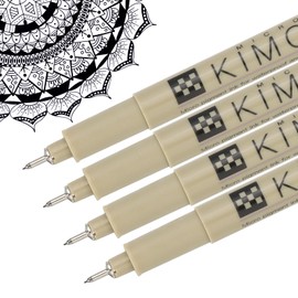 PATIKIL Micro Pen Fineliner Pens, 4Pcs 0.15mm Fine Point Drawing Pens Waterproof for Archival Artist Calligraphy Illustration Journaling Sketch, Black