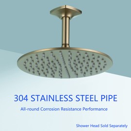 SWHYGER 4 Inches Stainless Steel, Straight Shower Arm Extension, Ceiling Shower Head Arm(Brushed Gold),SW-91038-4BG.