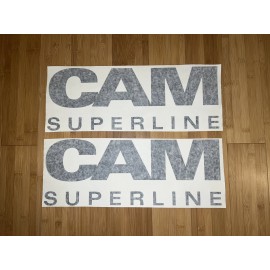 Cam Superline Trailer Replacement 18” Stickers (set Of 2) Old Design Decal Black