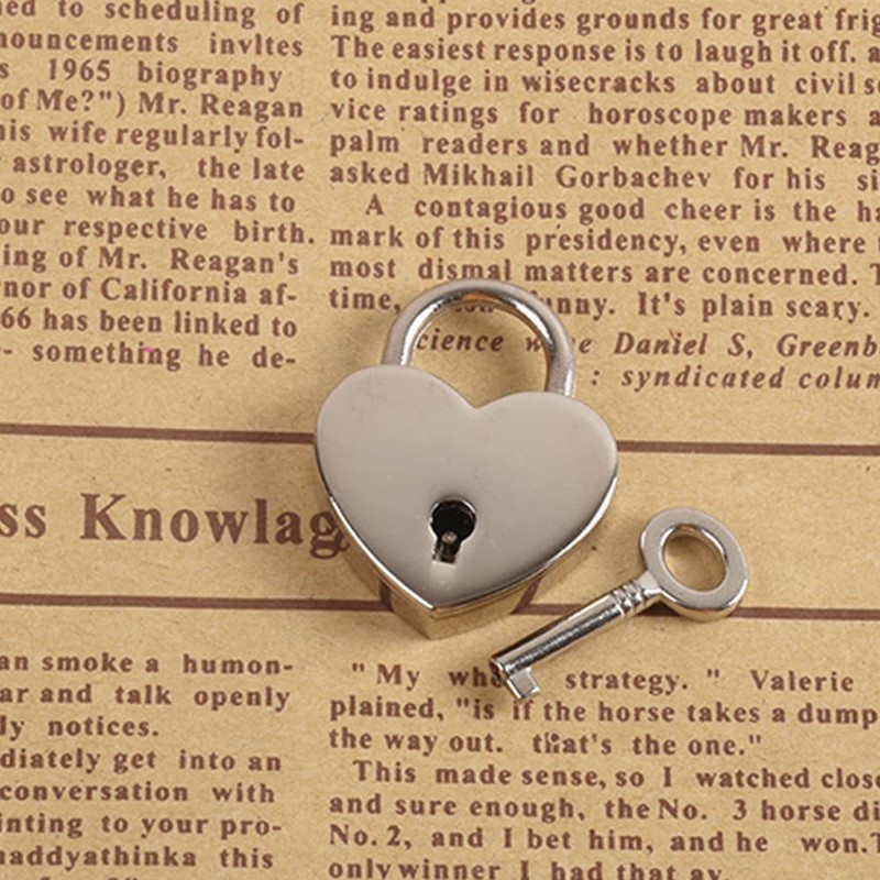 2PCS Heart Shaped Mini Lock Metal Locks with Keys for