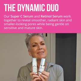 Vibriance Dynamic Duo Skincare Bundle | Super C Vitamin Serum, Retinol Skin Care Set - Age-Defying Night and Day Retinol and Vitamin C Serum for Face Routine Skincare Kit